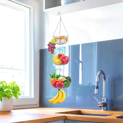 Simple Houseware Modern 3-Tier Hanging Fruit Basket - Image 4