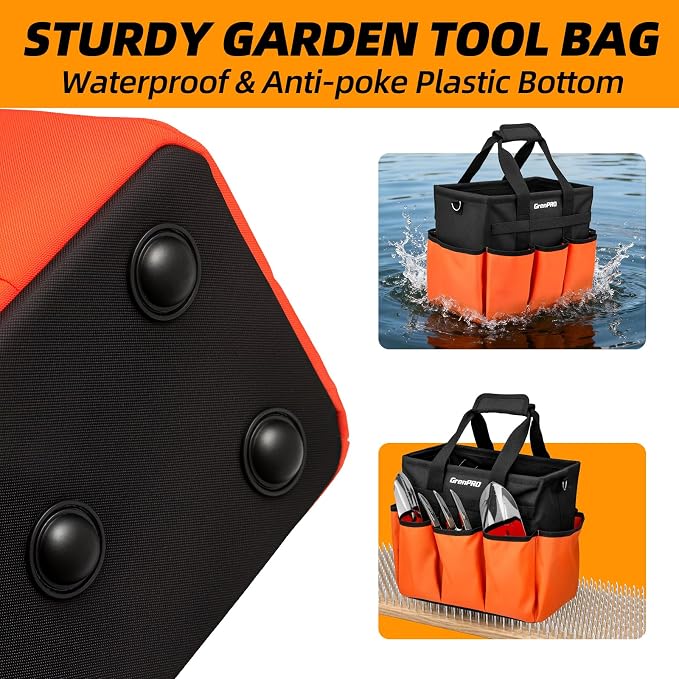 GRENPRO Garden Tool Bag Organizer, Heavy Duty Gardening Tote Toolbox - Image 7