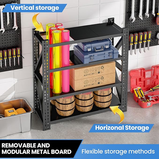 Heavy Duty Garage Storage Shelves, 4-Tier Large Industrial Shelving - Image 7