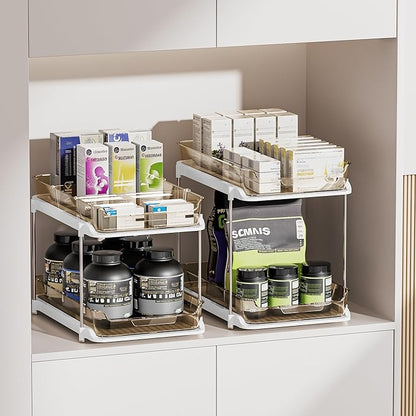Delamu 2-Tier Multi-Purpose Bathroom Under Sink Organizers and Storage - Image 4