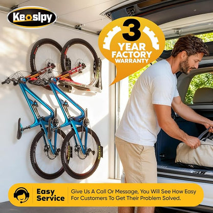 Swivel Bike Wall Mount Space Saving, Garage Bike Rack Wall Mount, No Lifting - Image 6