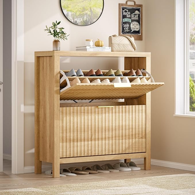 Fluted Shoe Cabinet Storage - Image 2