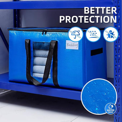 TAILI Extra Large Moving Bags, 6 Pack Blue Heavy Duty Totes - Image 5