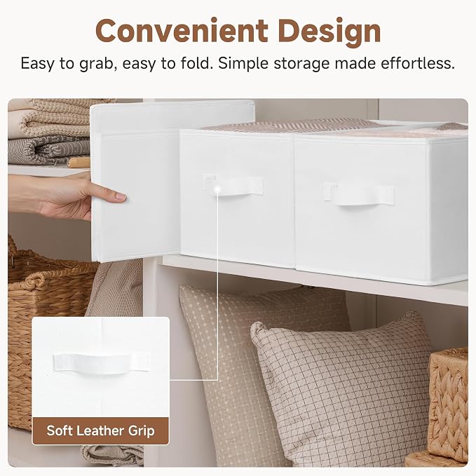 StorageWorks Storage Baskets for Shelves, Foldable Fabric Closet Storage Bins - Image 3