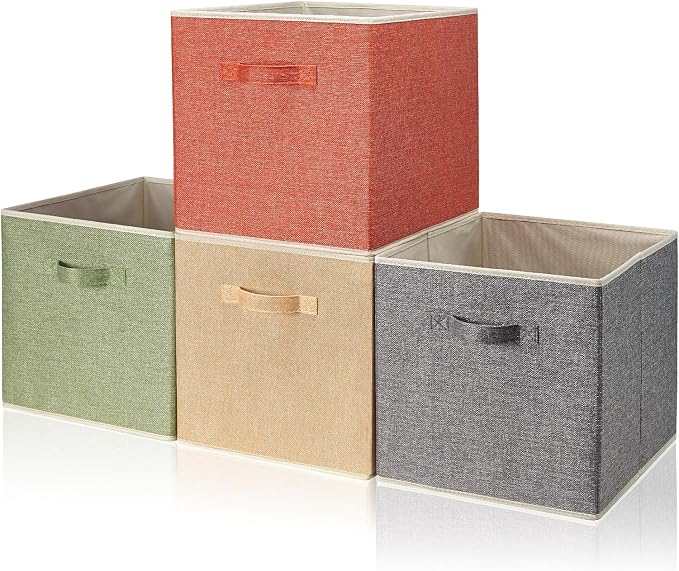 Storage Cube Organizer Bin 13" x 15" x 13" Large Boxes Fabric Basket by DOMEraax