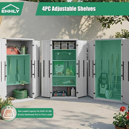 EHHLY Heavy Duty Tall Storage Cabinet Outdoor Weatherproof, 28 Cuft Garage - Image 4