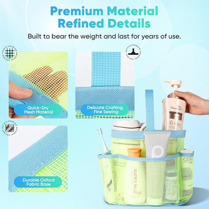 EUDELE Mesh Shower Caddy Portable, 8-Pocket Large Capacity, Quick Dry, Easy - Image 3