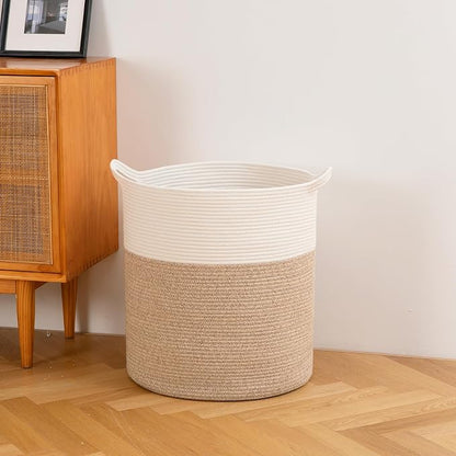 Laundry Basket, 100L Large Laundry Hamper, Tall Woven Rope Storage Basket - Image 7