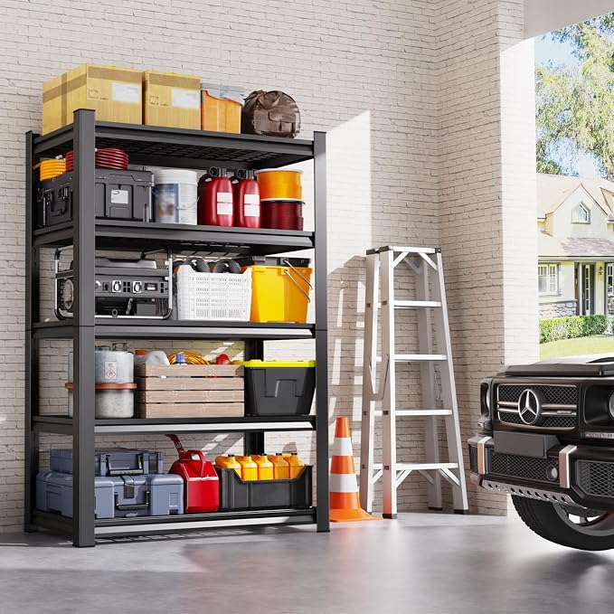 71"Hx35"Wx16"D Wire Garage Shelving-2500LBS 5 Tier Storage Shelves, Adjustable - Image 8