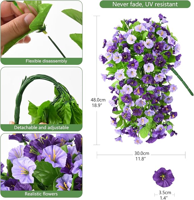 INQCMY Artificial Flowers for Outdoor Spring Summer Decoration Faux Silk - Image 2
