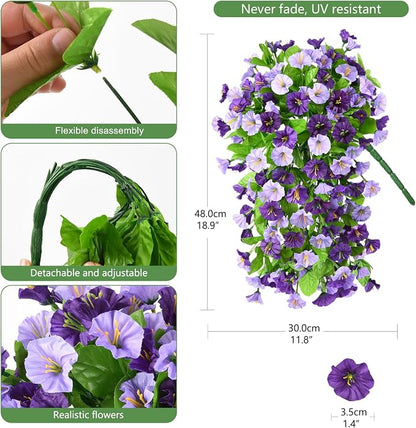 INQCMY Artificial Flowers for Outdoor Spring Summer Decoration Faux Silk - Image 2