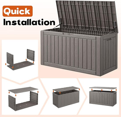 Outdoor Deck Storage Box, Resin Deck Boxes Indoor and outdoor, Waterproof - Image 4