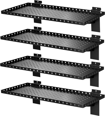 4 Pack Slatwall Shelves, Heavy Duty Metal Slat Wall Shelf by BOBIBAN