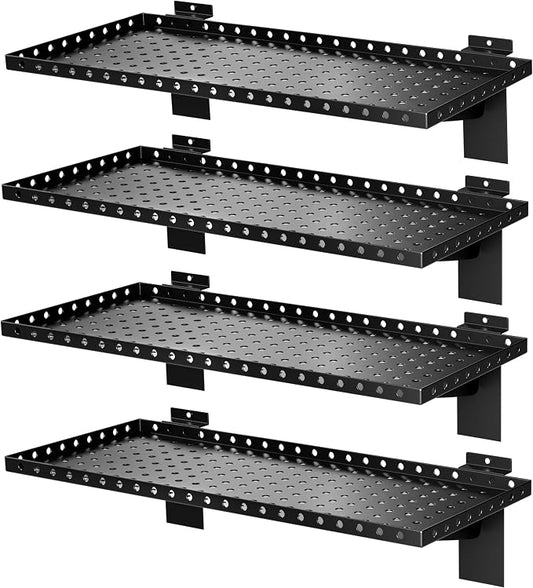 4 Pack Slatwall Shelves, Heavy Duty Metal Slat Wall Shelf by BOBIBAN