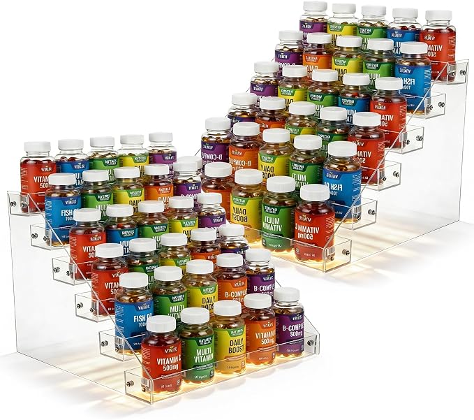 2-Pack 6-Tier Acrylic Display Shelf, Cards & Stickers by Unknown