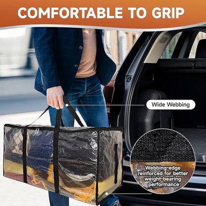 CONGREGATE 8 Pack Heavy Duty Semi-Transparent Extra Large Moving Bags, - Image 3