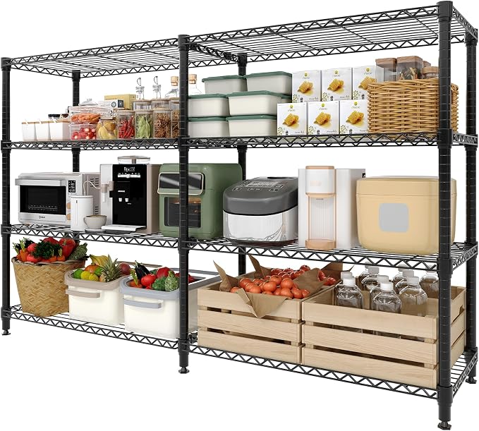 Garvee Metal Storage Shelves Heavy Duty Metal Shelving, 4-tier Wire Shelving by Garvee
