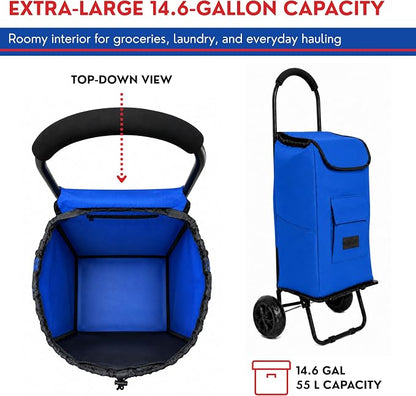 Shopping Cart, Super Loading Grocery Trolley, 220 lbs Capacity, Foldable Cart - Image 8