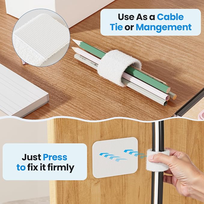 Cable Management Under Desk, 【Up to 15 Cord】【Enhanced Wire Holder】 Reusable - Image 5