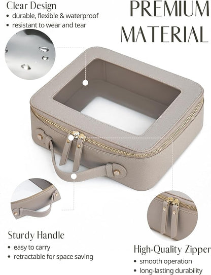 Popvibe Clear Makeup Bag Travel Cosmetic Case Transparent Toiletry Bag - Image 3