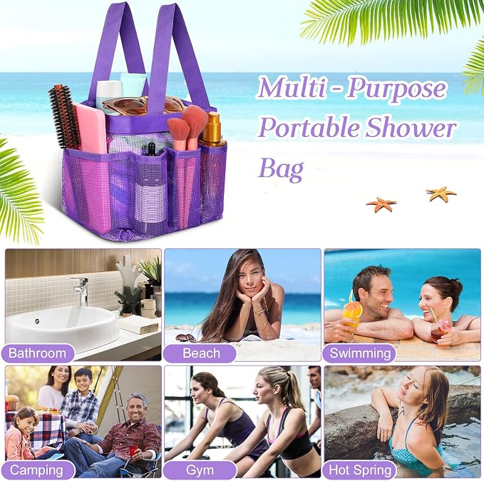 Hillban 4 Pcs Mesh Shower Caddy Portable Shower Caddy - Image 7
