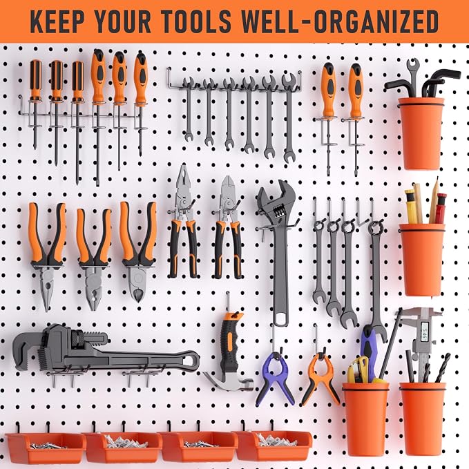 INCLY 280PCS Upgraded Pegboard Accessories Organizer Kit, Peg Board Hooks - Image 2