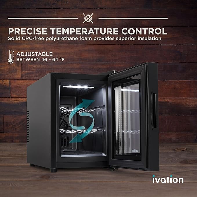 Ivation Premium 6 Bottle Horizontal Thermoelectric Wine Cooler/Chiller Counter - Image 2