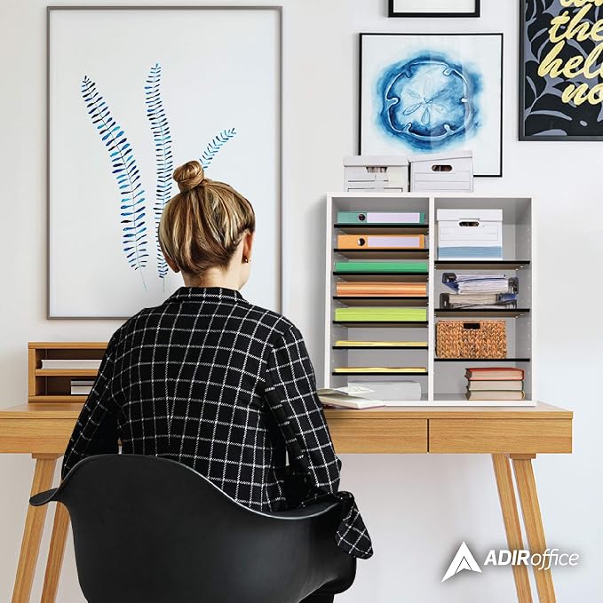 AdirOffice Wooden Adjustable organizerserature Organizer, 16 Compartment Office - Image 3
