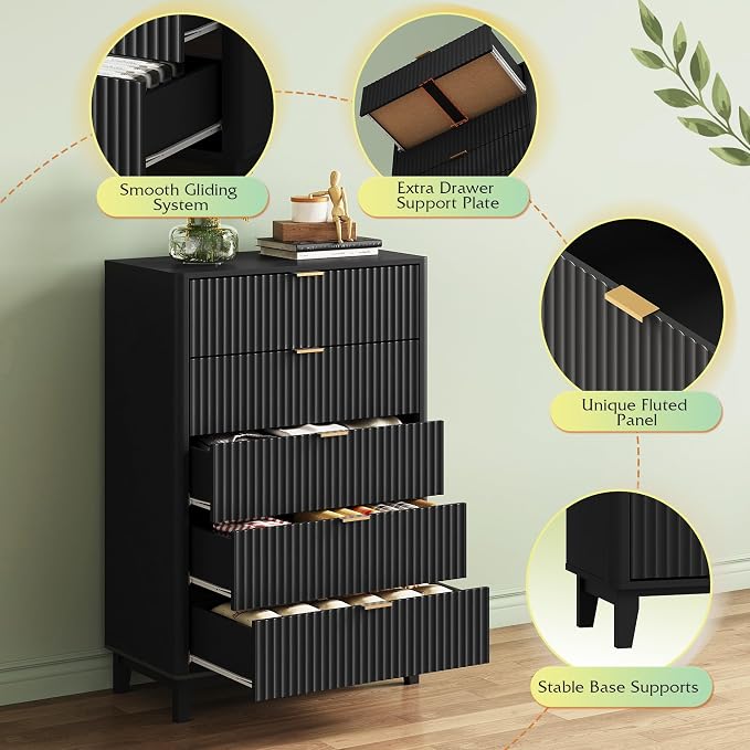 WLIVE Fluted Dresser for Bedroom - Image 6