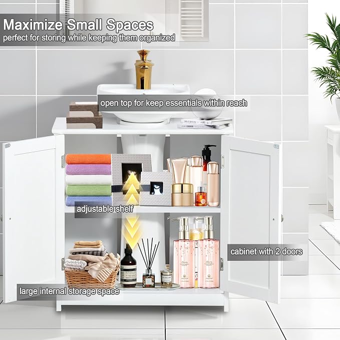 Pedestal Sink Storage Cabinet, Under Sink Cabinet - Image 5