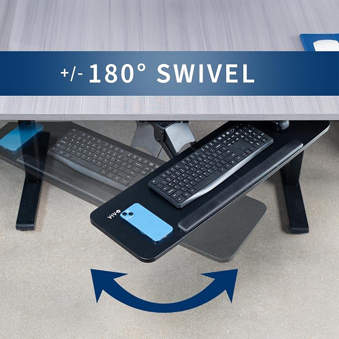 VIVO Adjustable Computer Keyboard and Mouse Platform Tray, 34 x 10 inch - Image 7