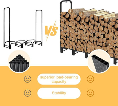 Werph 12FT Firewood Rack Outdoor, Heavy Duty Firewood Storage Rack, Outdoor - Image 5