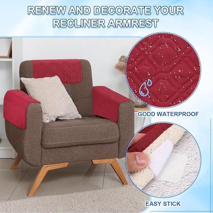 uxcell 3Pcs Sofa Armrest Covers, Armchair Covers - Image 5