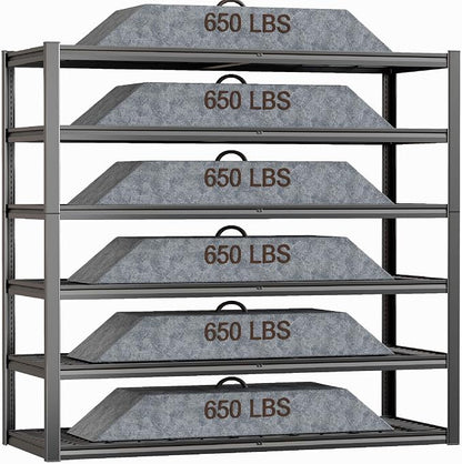 64" Wide 6-Tier Garage Shelving Unit, Heavy Duty Garage Storage Shelves - Image 3