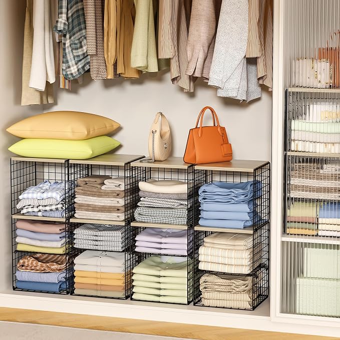 2 Pack Closet Organizer System, Extra Tall Stackable Closet Shelves | Large - Image 5