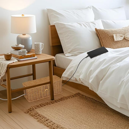 Cable Management Box, Handwoven Faux Rattan Cord Organizer - Image 6