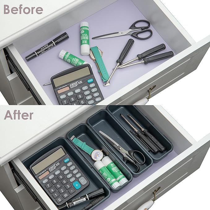 Gonice 13 PCS Drawer Organizer Tray, Interlocking Office Desk Drawer Storage - Image 3
