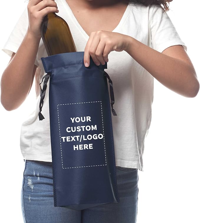 DISCOUNT PROMOS Non-Woven Vineyard Two Bottle Wine Bags - Image 6