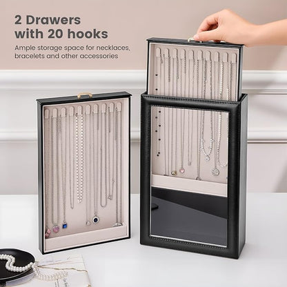 Lolalet Necklace Organizer Box, 2-Layer Jewelry Storage Boxes - Image 2