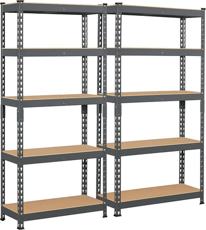 Topeakmart 2 PCS 5-Tier Utility Shelves, Metal Storage Shelves Garage Shelving by Topeakmart