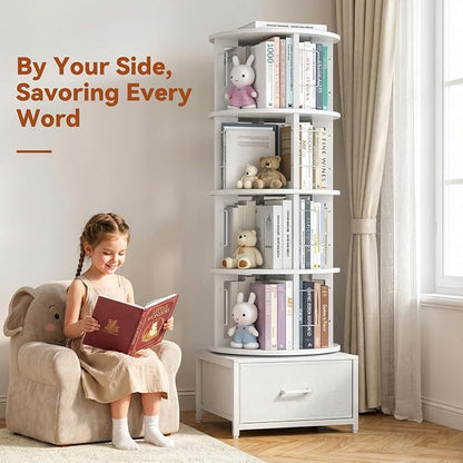 Housolution 5 Tier Rotating Bookshelf Tower - Image 6