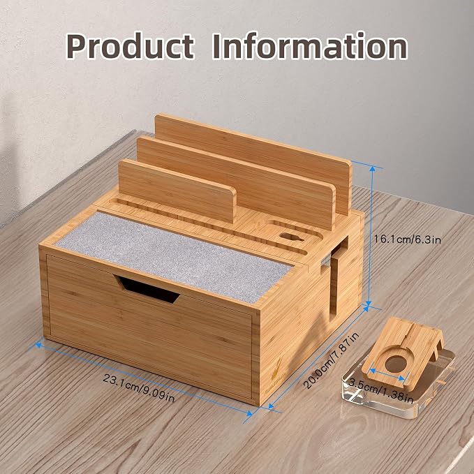 Multi-Device Charging Station Dock & Organizer, - Image 8