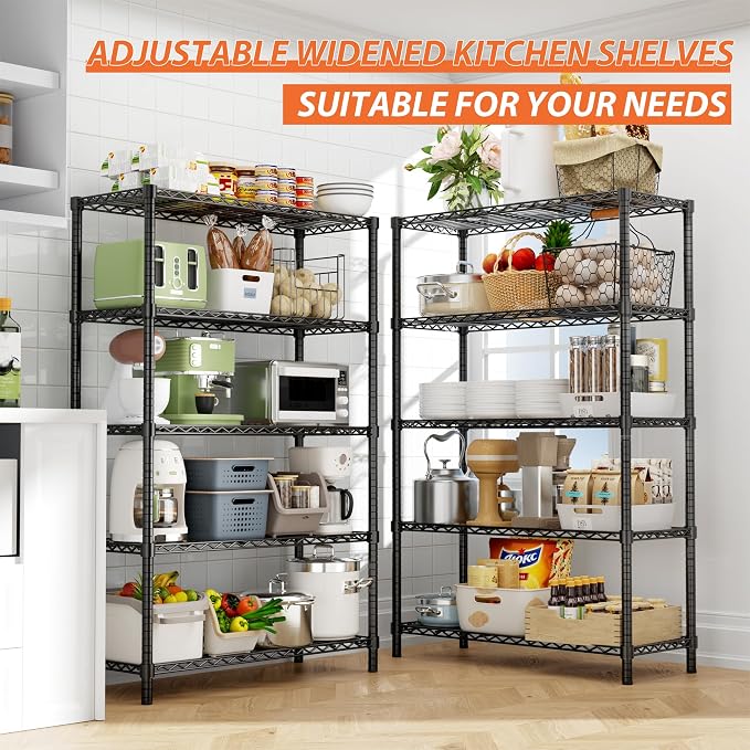 Storage Shelves Heavy Duty, 5-Tier Adjustable Metal Industrial Utility Shelf - Image 3