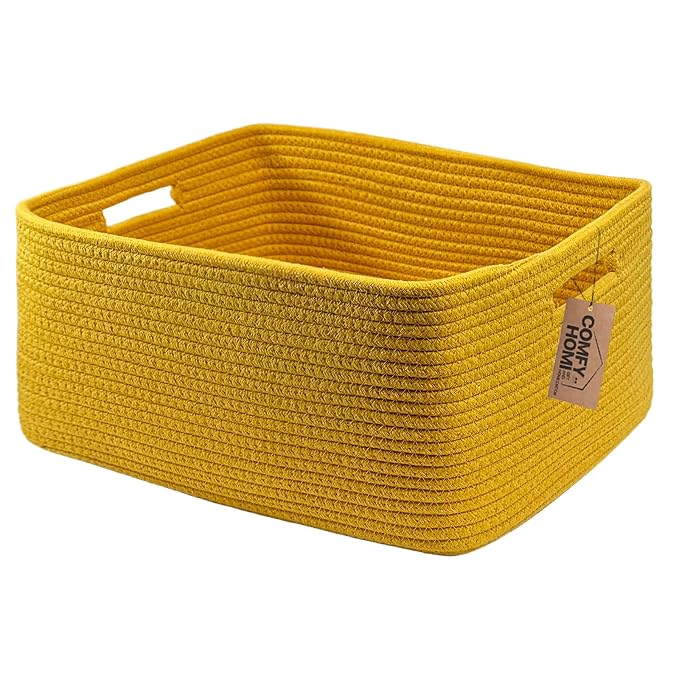 COMFY-HOMI Cotton Rope Woven Basket by COMFY-HOMI