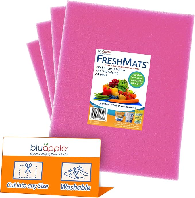 Bluapple FreshMats, Refrigerator Bin Liner, Fridge Drawer Mats, Crisper Life by TheBluappleCompany