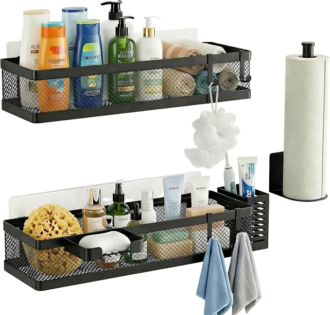PUSDON 5-in-1 16.5" Extra Long Slim Wall Mount Wrapped Mesh Kitchen Organizer & - Image 3