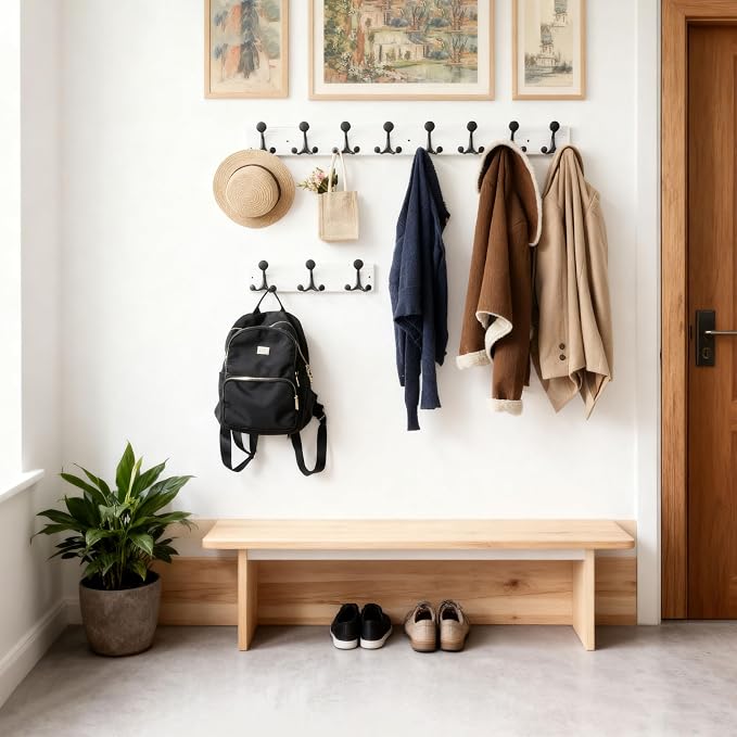 SKOLOO 17-Inch Wood Coat Rack Wall Mount - Image 5
