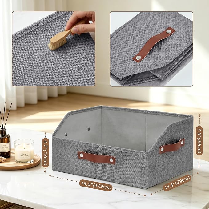 Bagnizer Closet Organizers and Storage, Linen Trapezoid Storage Bins - Image 3