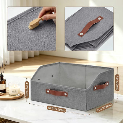 Bagnizer Closet Organizers and Storage, Linen Trapezoid Storage Bins - Image 3