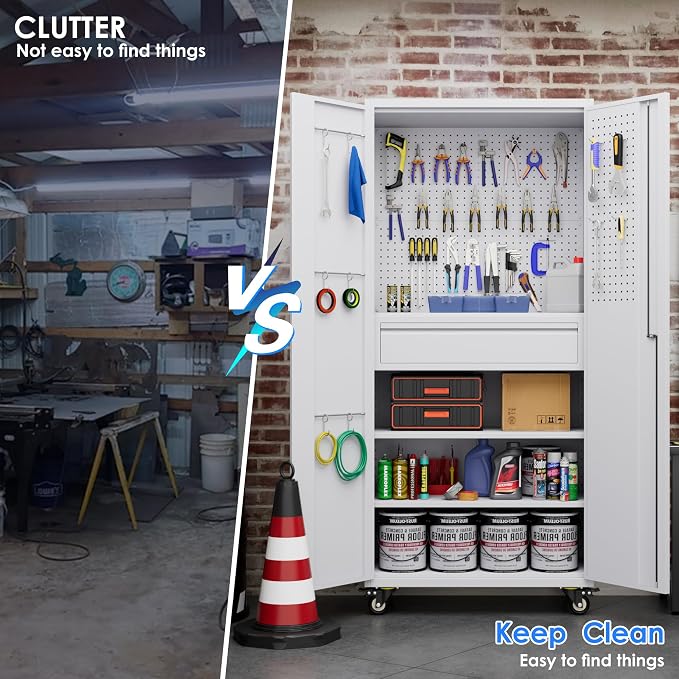 SUXXAN 71" Metal Garage Storage Cabinet - Image 4
